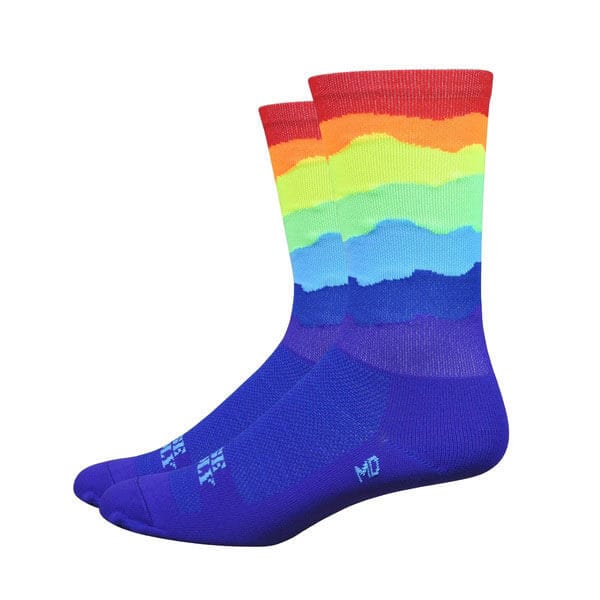 Cycle Tribe Product Sizes Defeet Aireator 6 Skyline Rainbow Socks