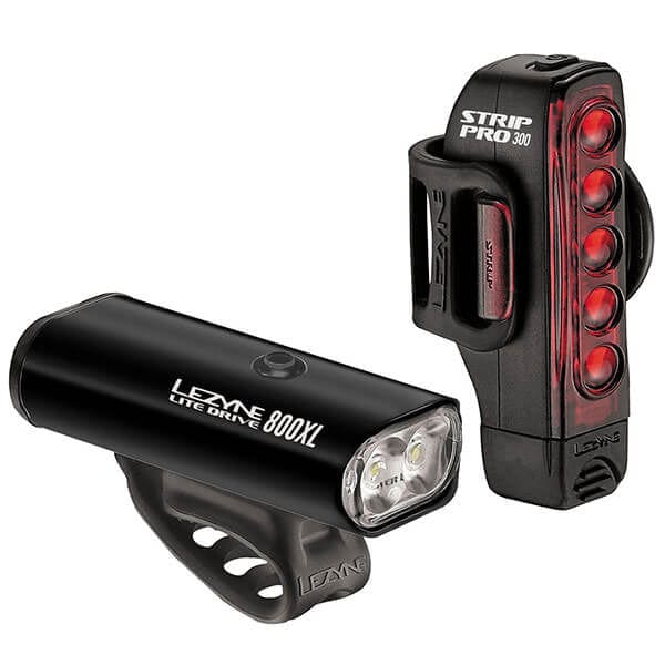 Cycle Tribe Colour Black Lezyne Lite Drive 800XL / Strip Pro Light Set