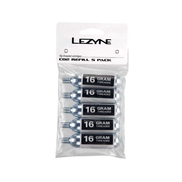 Cycle Tribe Lezyne 16g Co2 - Refill Pack (5 Pcs) Silver