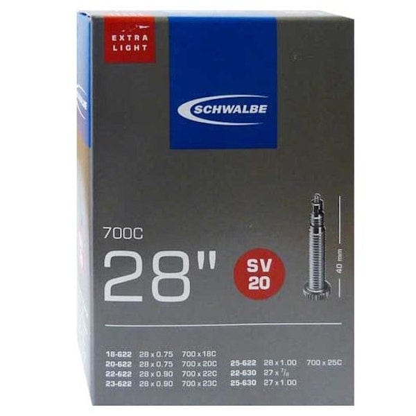 Cycle Tribe Product Sizes 40mm 18-25c Schwalbe SV20 Extra Light Tubes